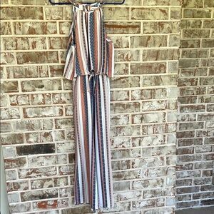 Speechless Striped Sleeveless Striped Multicolor Jumpsuit